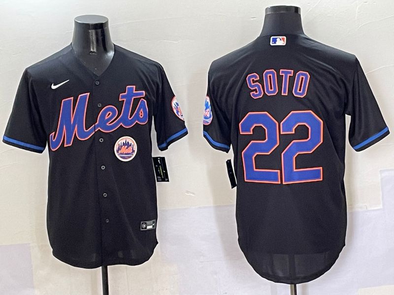Men New York Mets #22 Soto Black Game 2025 Nike MLB Jersey style 5042